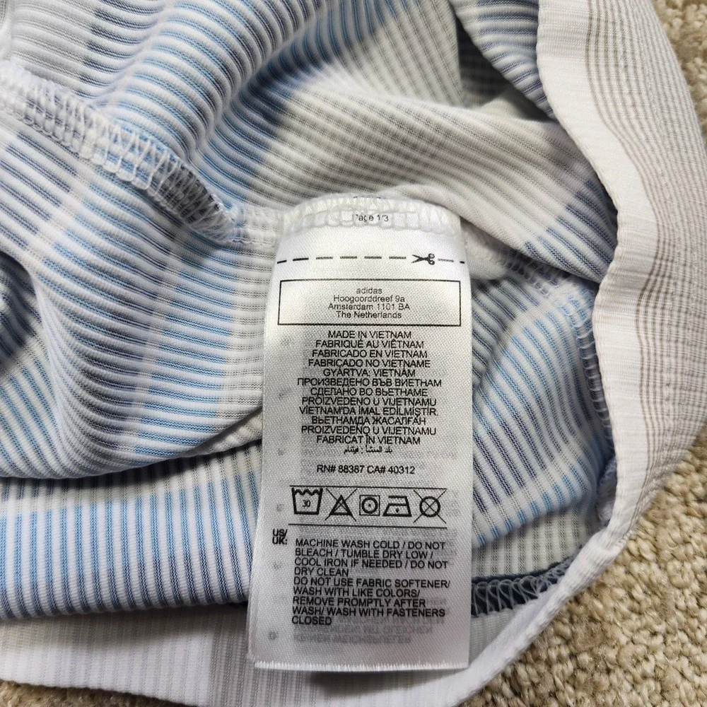 Adidas‎ Polo Men 2XL Peformance Heat Ready Pinehurst Golf Striped Blue Quick Dry